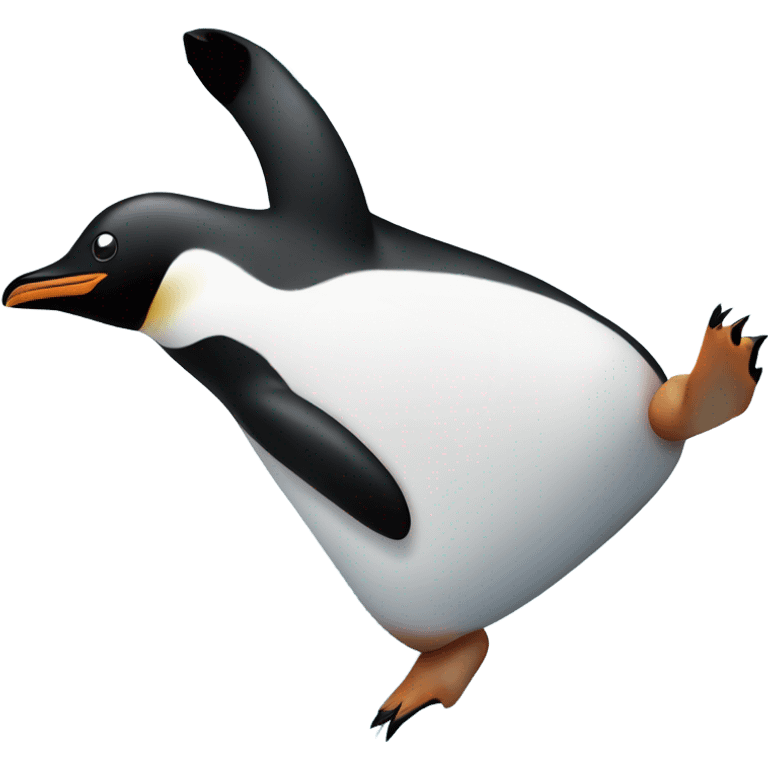 Penguin sliding on its belly on the ice emoji