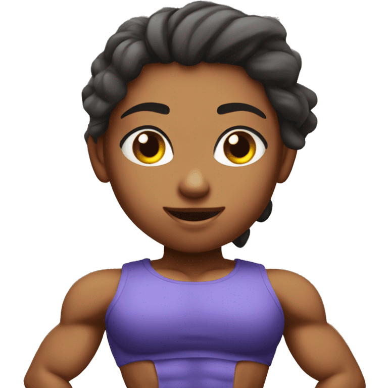 Strong muscle girl with chiseled abs emoji