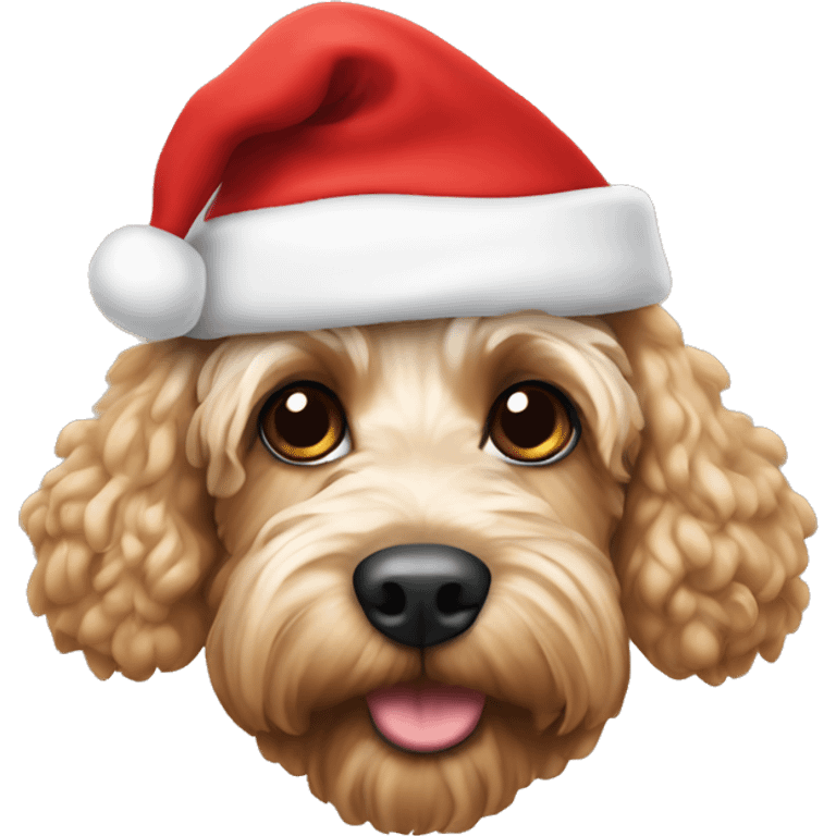 cockapoo with santa hat on emoji