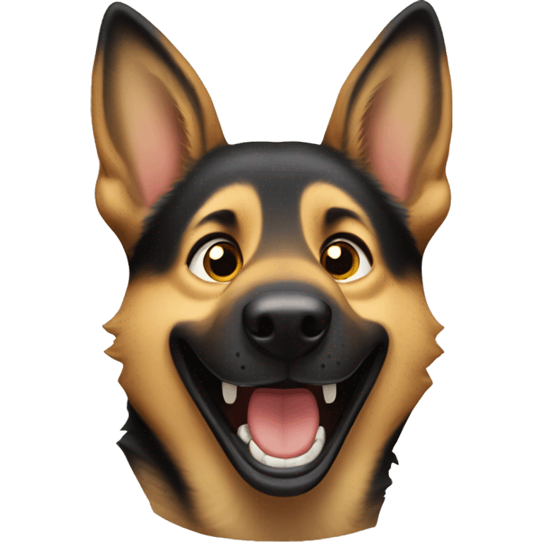 German shepherd laughing hysterically  emoji