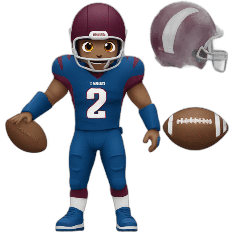 Man wearing Burgundy and blue football uniform emoji