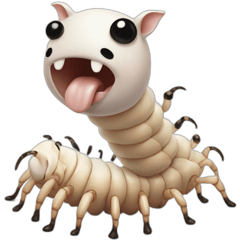 White pig centipede with black spots emoji