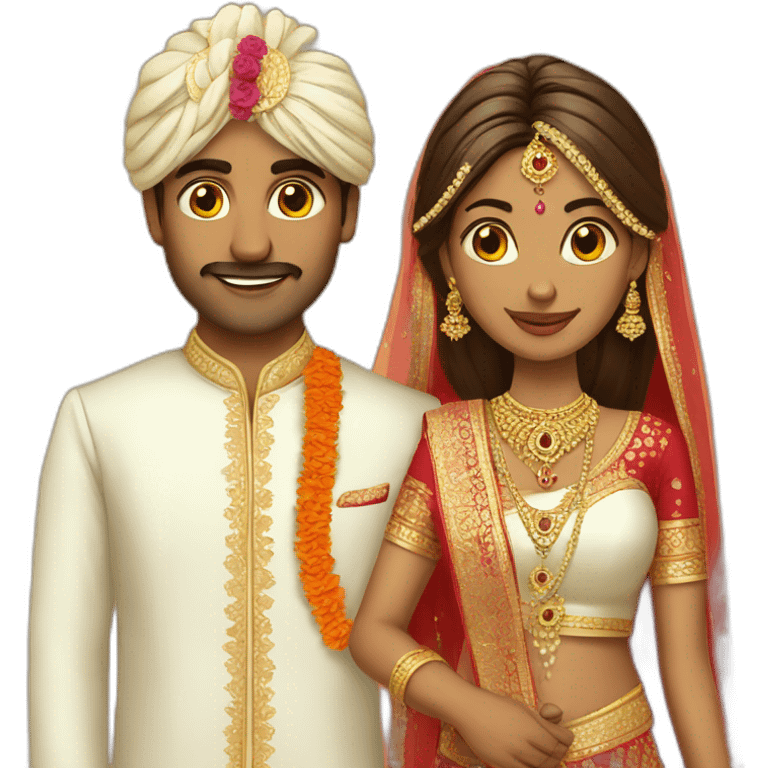 Indian groom and bride emoji