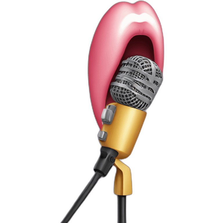 Lips talking into a microphone emoji