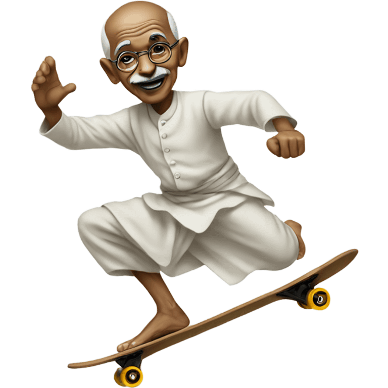 Ghandi doing a kickflip  emoji