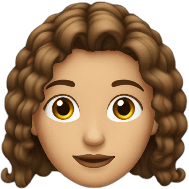 Mujer 39 años, pelo castaño, ojos marrones parecida a ana hataway con pelo lacio emoji