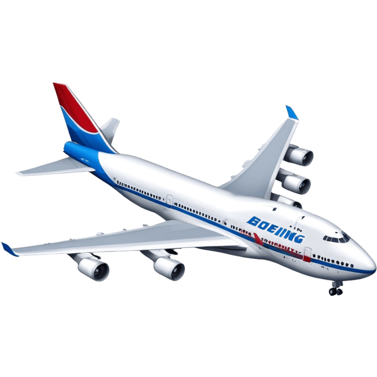 Boeing 747 - Boeing (Model Year: 2020) (Iconic colour: White with red and blue) emoji