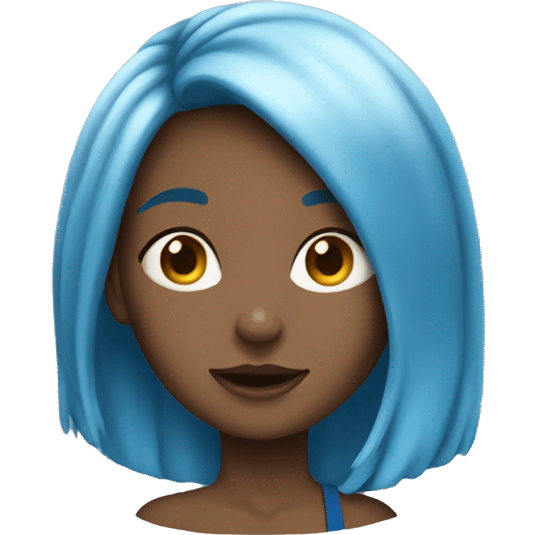 A girl with moon blue hair emoji