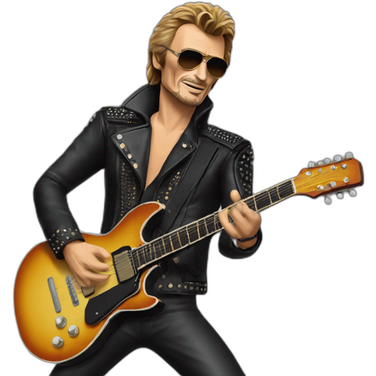 Johnny Hallyday avec sa guitare  emoji