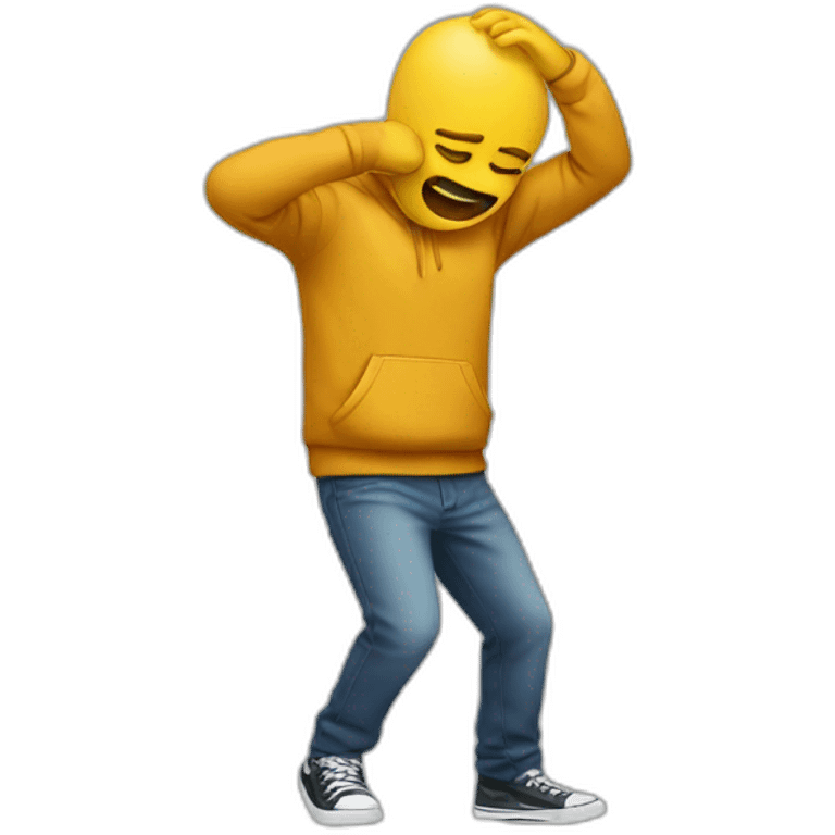 man doing a dab emoji