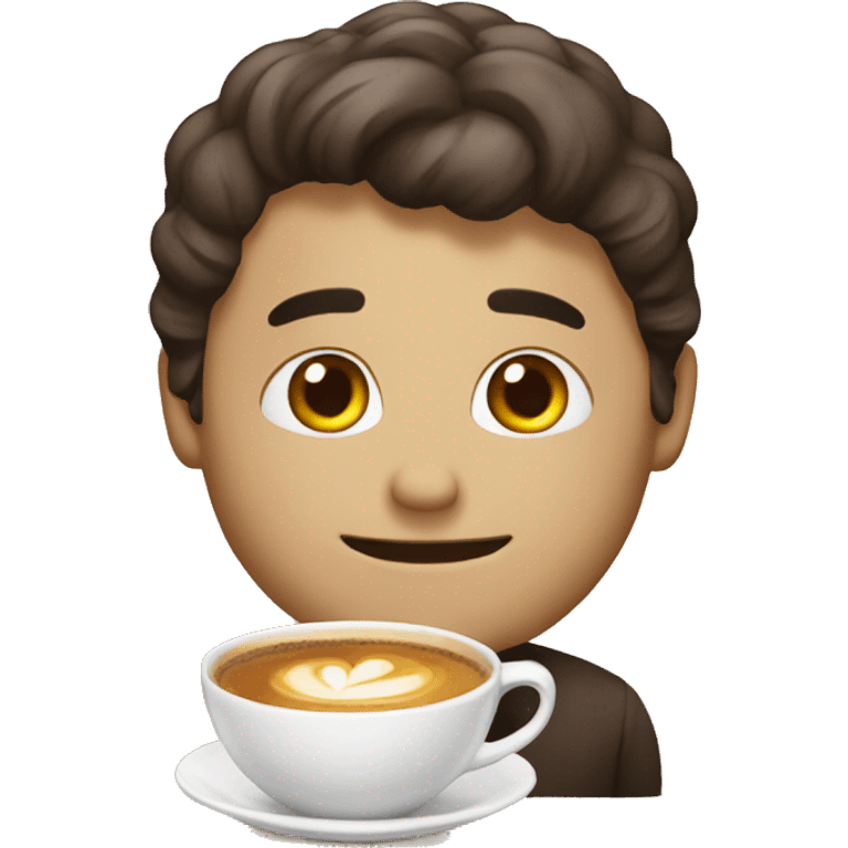 Hello con un cafe emoji