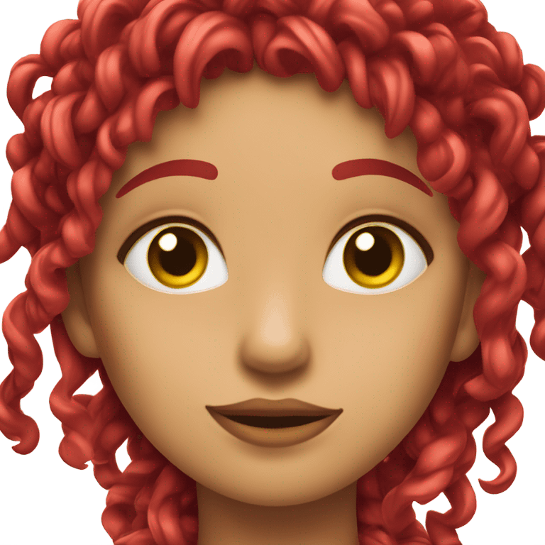 chica con rulos rojos que sostenga una lupa  emoji