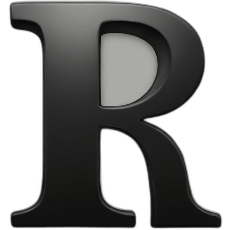 r letter modern black emoji