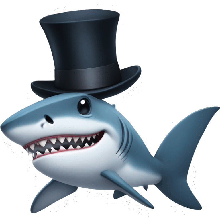 shark with tophat emoji