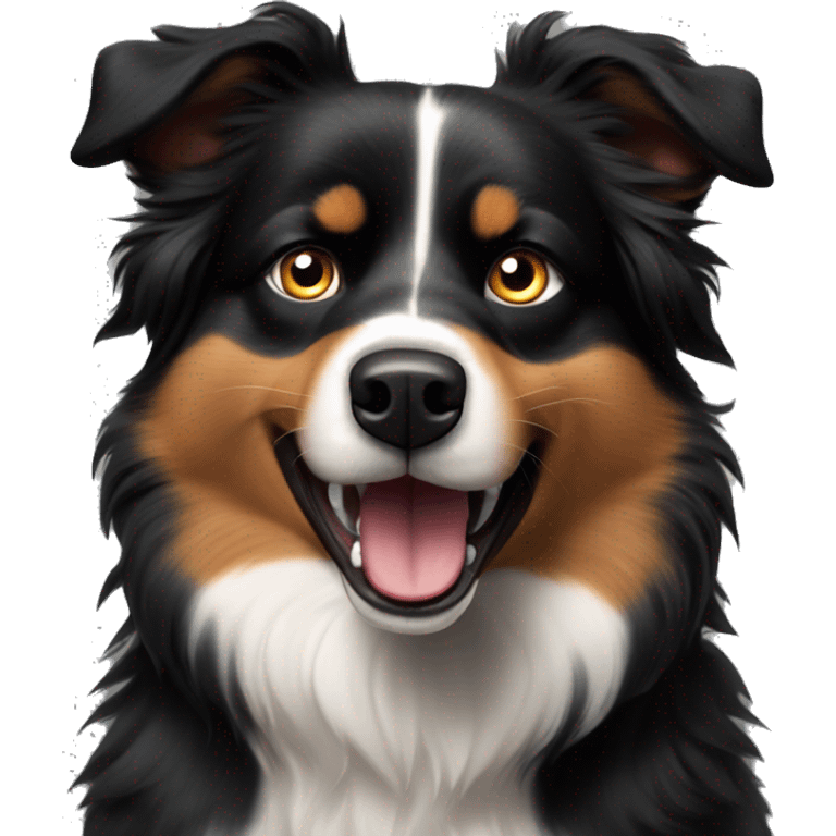 Angry growling Small black australian shepherd dog emoji