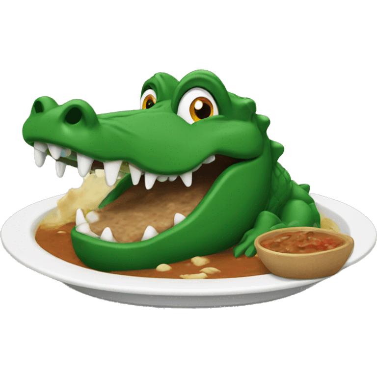 Gator eating gumbo emoji