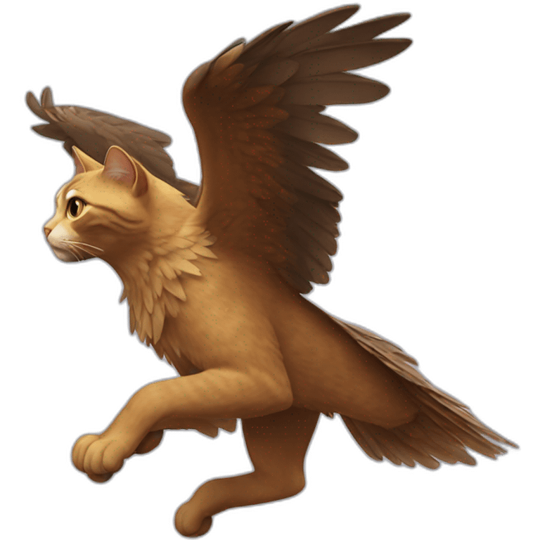 cat,flying on eagle emoji