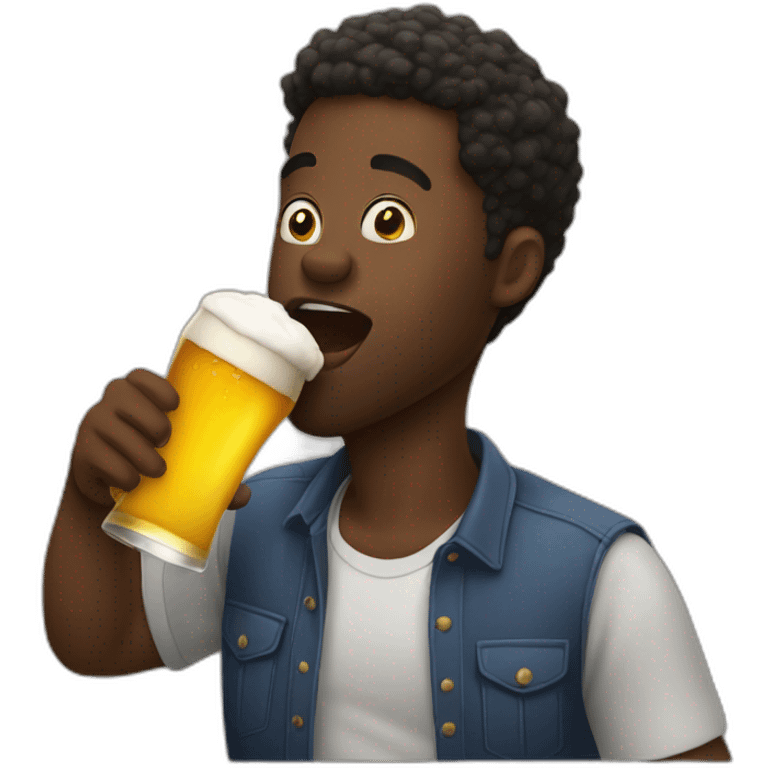 black guy chugging a beer emoji