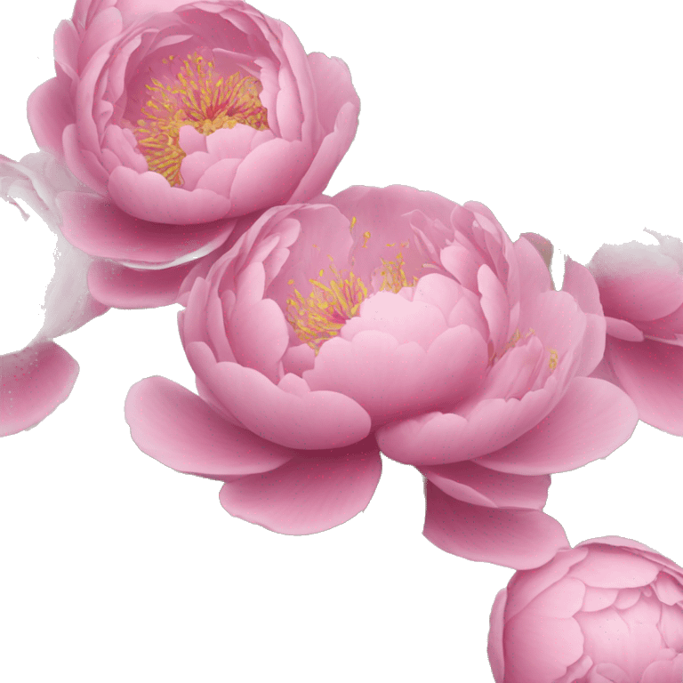 Rosa peonies in a Barker emoji