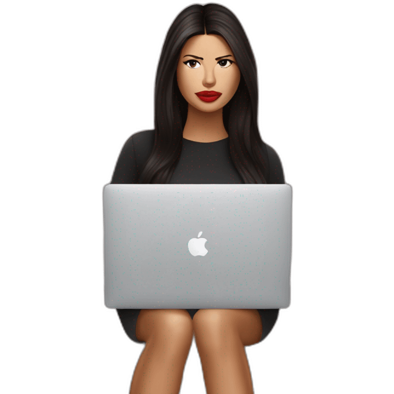 adriana-lima-with-a-macbook emoji