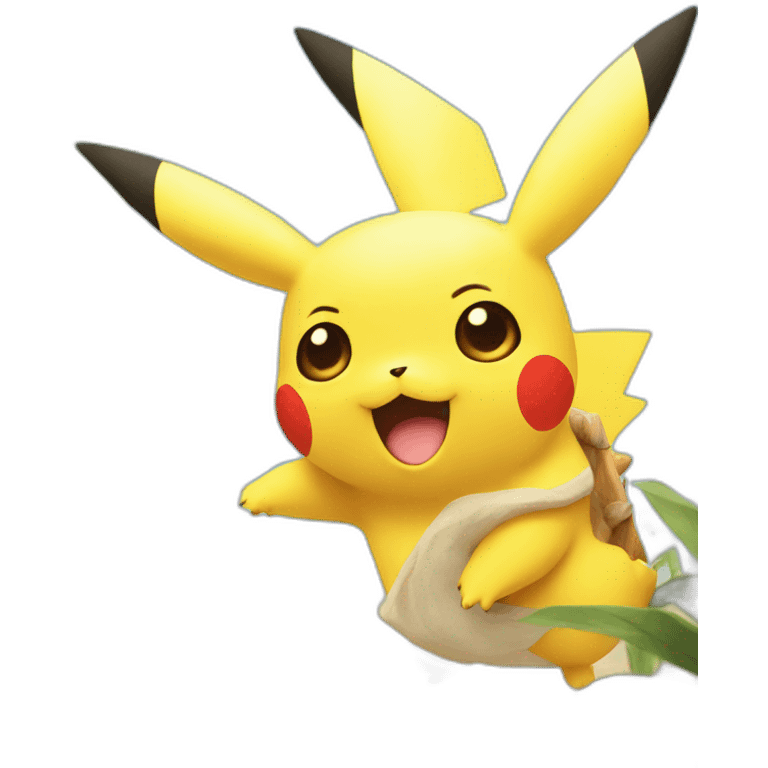 Pikachu at the beach emoji