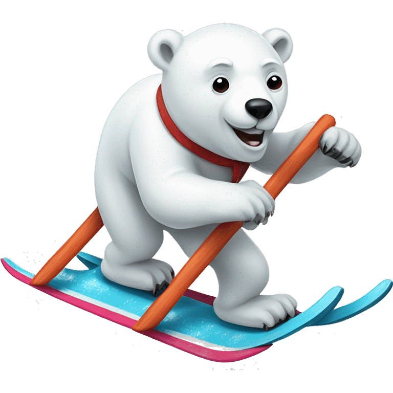 Polar bear skiing emoji