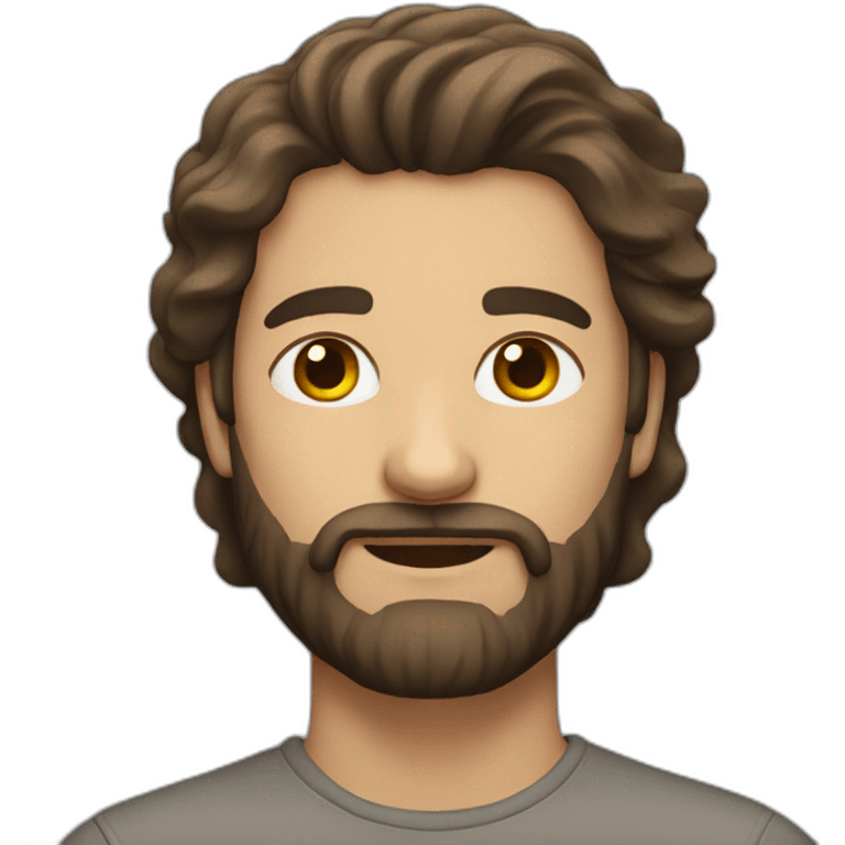 man with beard and long brown hair emoji