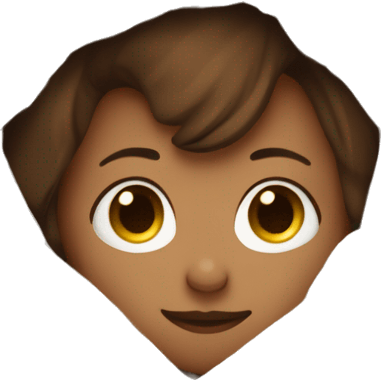 brown haired girl snuggled up in a blanket emoji