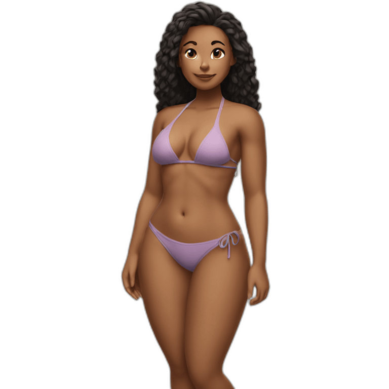 Slim-thicc Caucasian woman small bikini pose (beach body) emoji