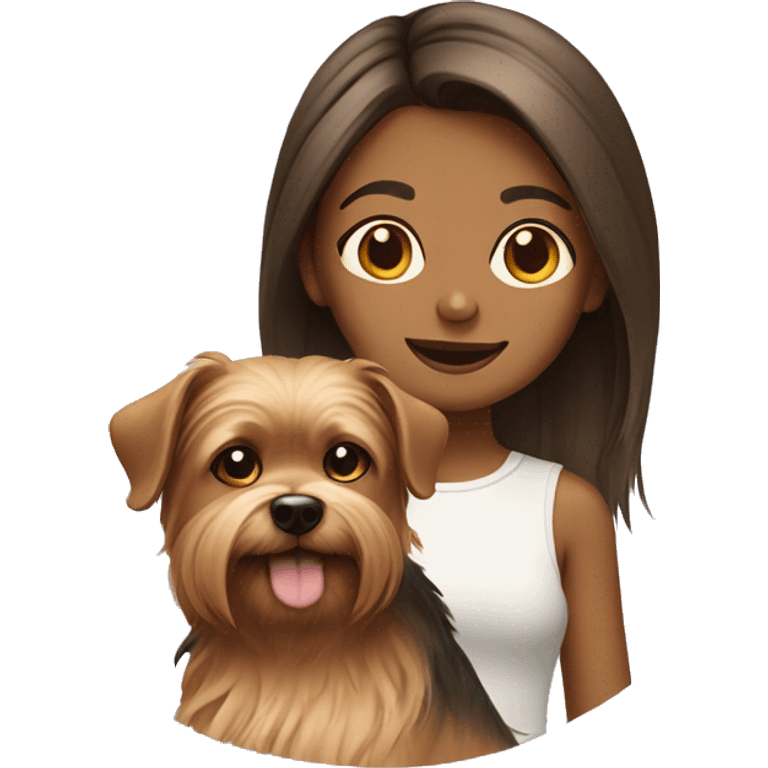 girl and shorkie dog emoji