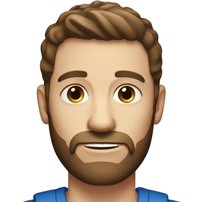 Male farmer, short thin beard (brown hair and BLUE eyes) emoji