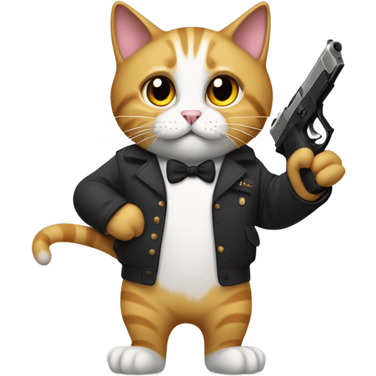 Cat holding a Glock 19 emoji