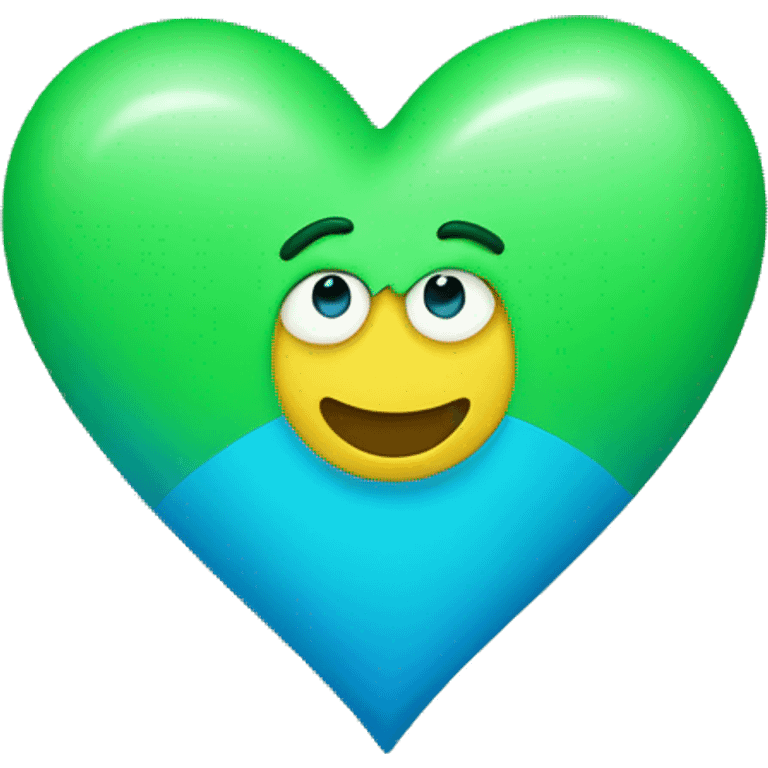 green heart with blue diagonal str emoji