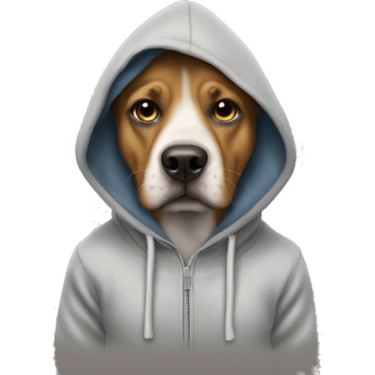 Dog wearing a hoody emoji