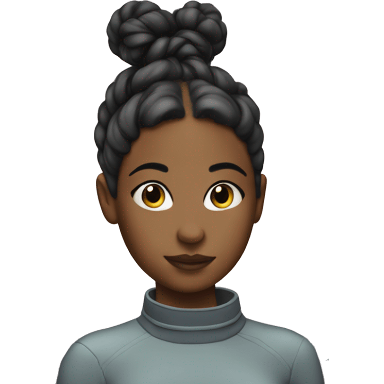 Girl with back hair in space buns  emoji