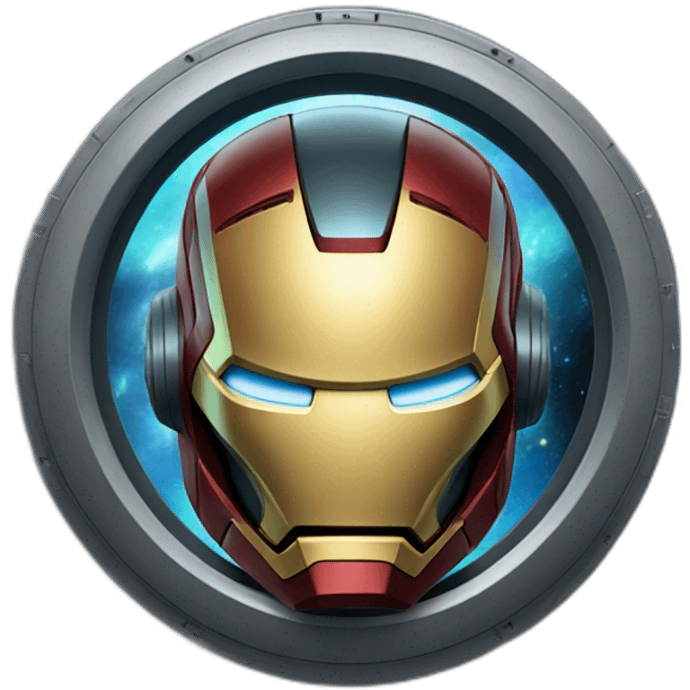 Ironman in a spaceship emoji