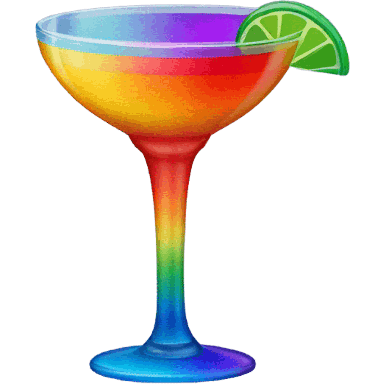 Rainbow colored cocktail glass emoji