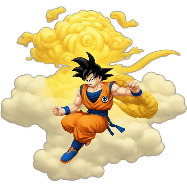 goku on his yellow flying cloud emoji