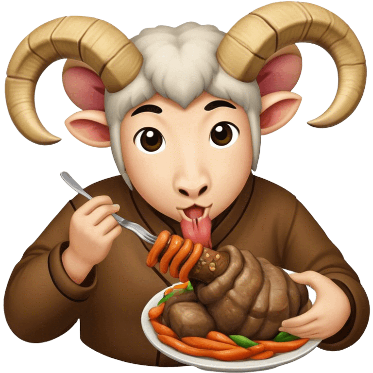 mongolian eating ram emoji