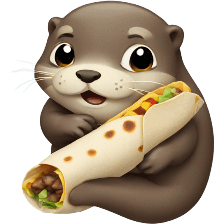 Otter eating burrito  emoji