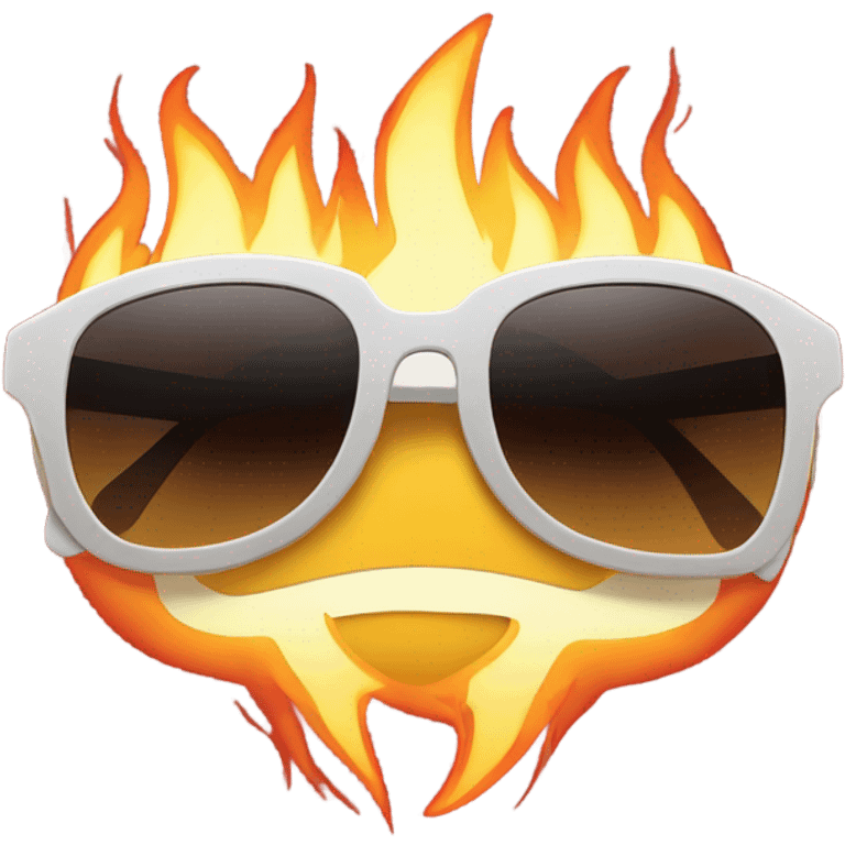 Fire with sun glasses emoji