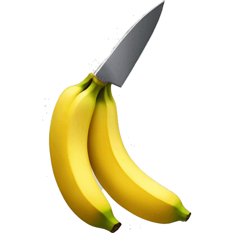 a banana being cut by a knife emoji