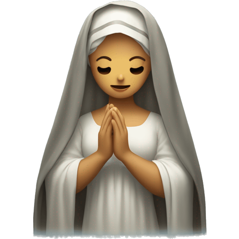 The Virgin continues to hold the veil in her hands emoji