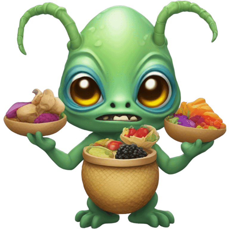 Alien with food  emoji