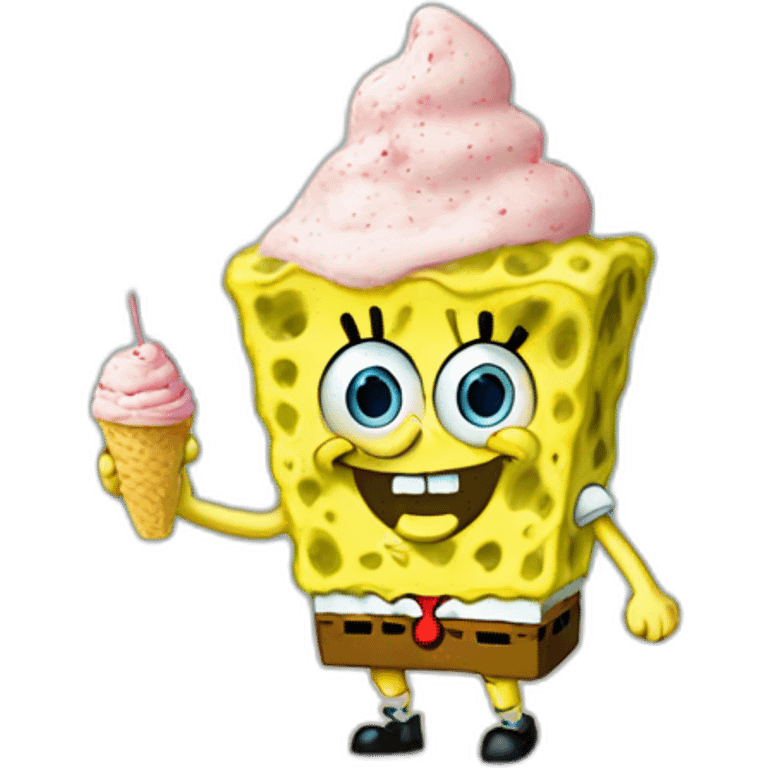 SpongeBob eating ice cream emoji