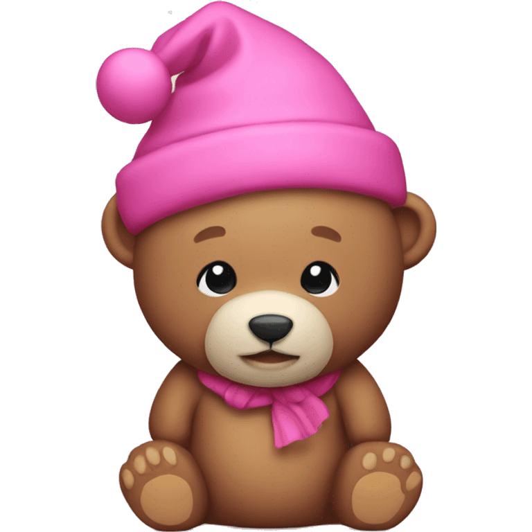 Pink Christmas bear emoji