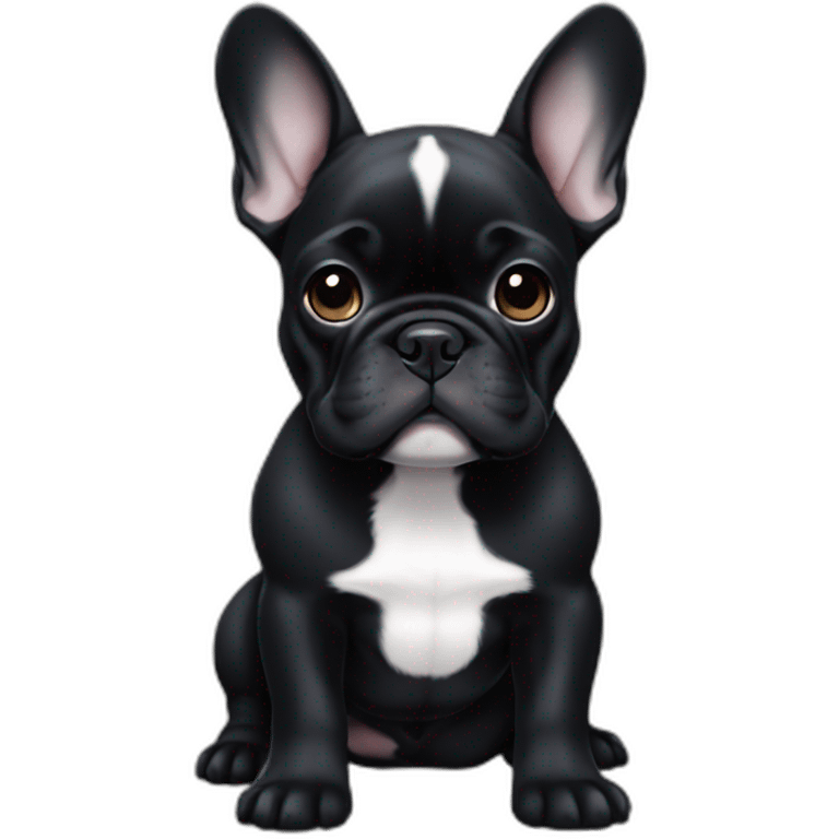 black french bulldog puppy with black chest emoji