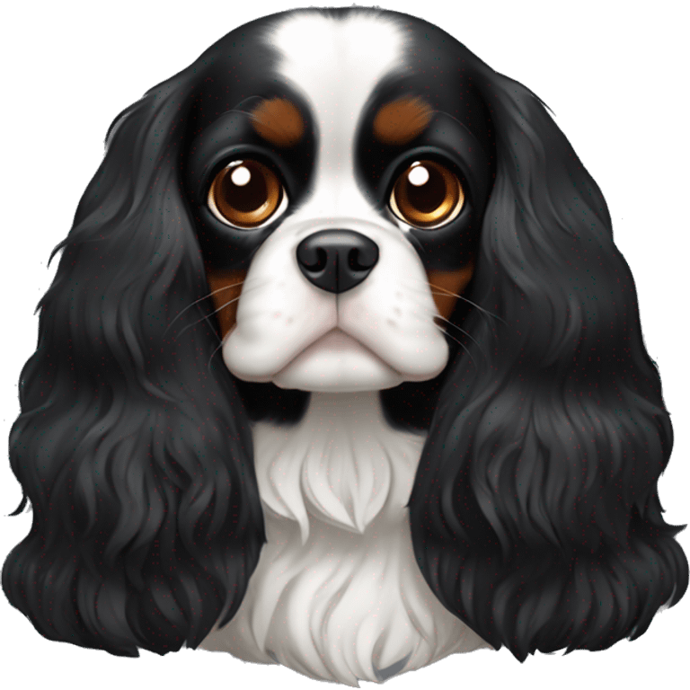 Completely Black cavalier King Charles spaniel emoji