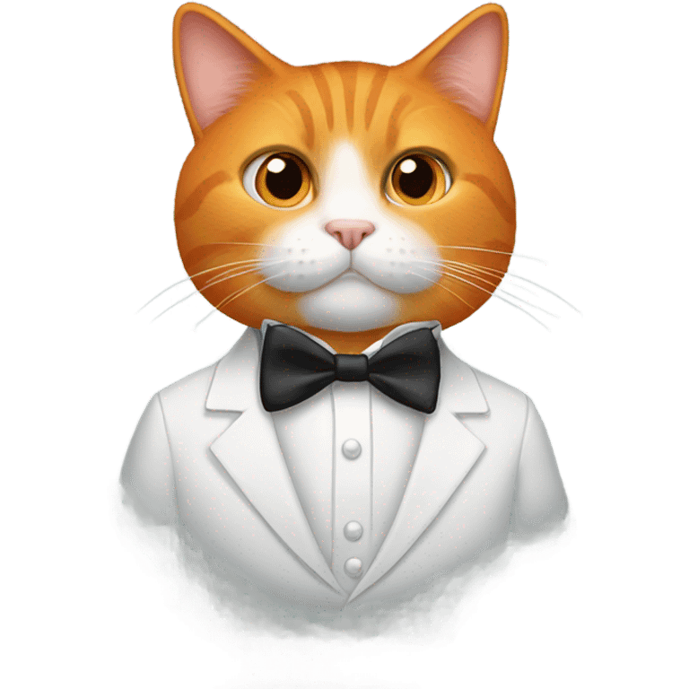 Orange cat wearing a tuxedo emoji