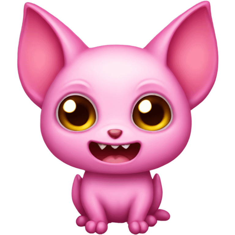 Cute pink vampire bat emoji